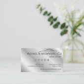 Grijs Zilver Minimal Driver auto Visitekaartje (Staand voorkant)