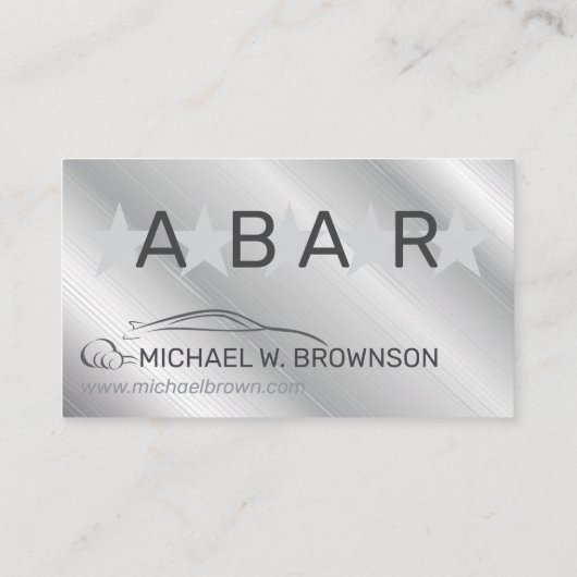 Grijs Zilver Minimal Driver auto Visitekaartje (Achterkant)