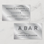 Grijs Zilver Minimal Driver auto Visitekaartje (Voorkant / Achterkant)