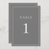 Grijs Zilver Modern Minimalistisch Tafelnummer (Voorkant / Achterkant)
