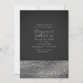 Grijs & Zilver Moderne Glamour Pailletten Feest Ui Kaart (Voorkant)