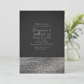 Grijs & Zilver Moderne Glamour Pailletten Feest Ui Kaart (Staand voorkant)