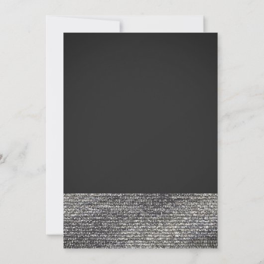 Grijs & Zilver Moderne Glamour Pailletten Feest Ui Kaart (Achterkant)