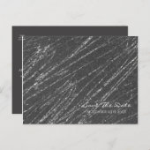 Grijs & Zilver Moderne Marmer Stripe sparen de Dat Aankondigingskaart (Voorkant / Achterkant)