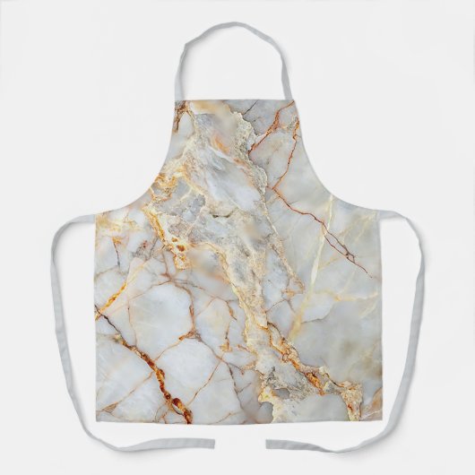 Grijs Zilver Professionele Marmer Agate Glam Schort (Voorkant)
