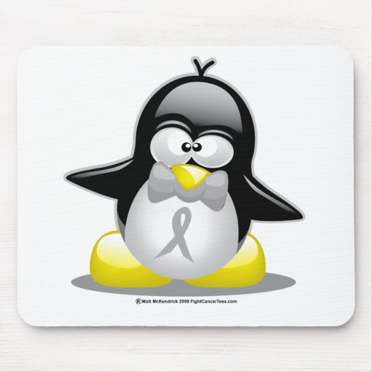 Grijs/Zilver Ribbon Penguin Muismat (Voorkant)