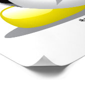 Grijs/Zilver Ribbon Penguin Poster (Hoek)