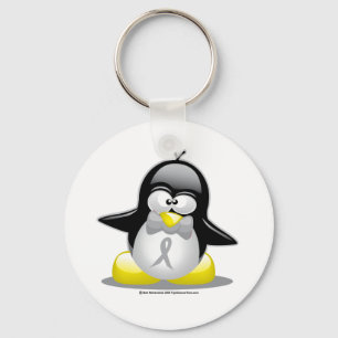 Grijs/Zilver Ribbon Penguin Sleutelhanger