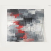 Grijs, zilver & rood wandkleed (Voorkant (horizontaal))