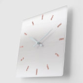 Grijs zilver Roos Blush roze ombre Minimale glitte Vierkante Klok (Hoek)