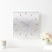 Grijs zilver Roos Blush roze ombre Minimale glitte Vierkante Klok (Huis)