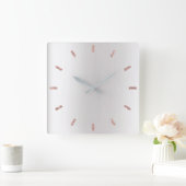 Grijs zilver Roos Blush roze ombre Minimale zwart Vierkante Klok (Huis)