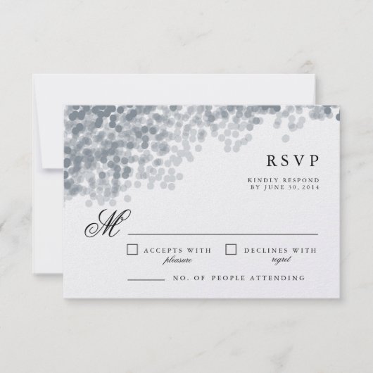 Grijs Zilver Shimmer |  RSVP-respons-Kaarten RSVP Kaartje (Voorkant)