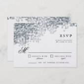 Grijs Zilver Shimmer |  RSVP-respons-Kaarten RSVP Kaartje (Voorkant / Achterkant)