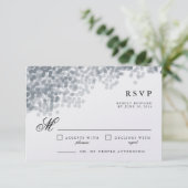 Grijs Zilver Shimmer |  RSVP-respons-Kaarten RSVP Kaartje (Staand voorkant)