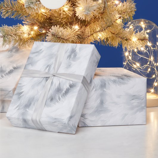 Grijs Zilver Wit Verjaardag Cadeaupapier (Feestdagen)