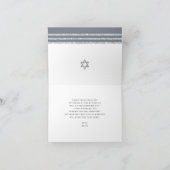 Grijs Zilveren Bar Mitzvah Tallit Modern vet scrip Bedankkaart (Binnen)