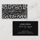 Grijs Zilveren Folie Luipaard Brush Stroke Visitekaartje (Voorkant / Achterkant)