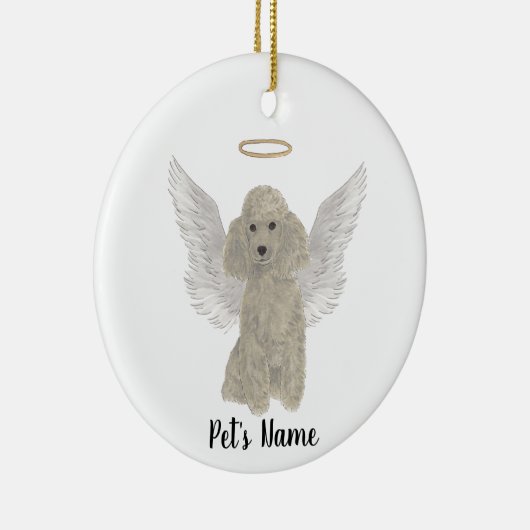 Grijs Zilveren Poodle Troost Herdenking Keramisch Ornament (Rechts)