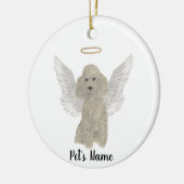 Grijs Zilveren Poodle Troost Herdenking Keramisch Ornament (Links)