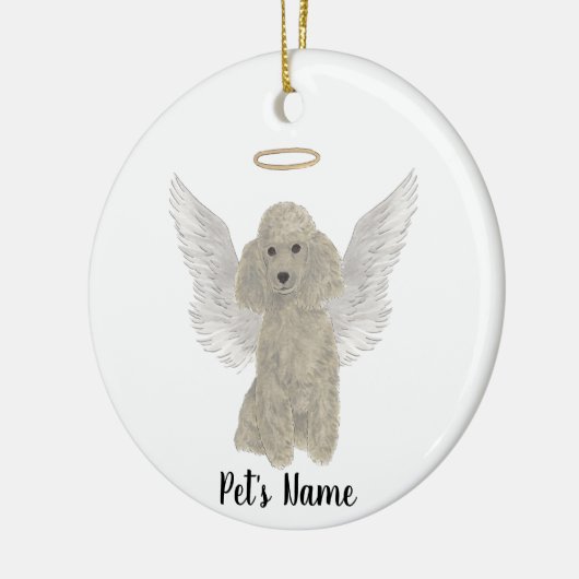 Grijs Zilveren Poodle Troost Herdenking Keramisch Ornament (Links)