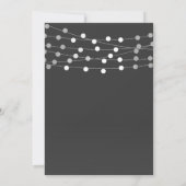 Grijs zilveren slingerlichten moderne bruidsdouche kaart (Achterkant)
