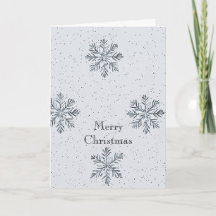Grijs Zilveren Sneeuwvlokken Kerstmis Kaart