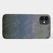 Grijs Zilveren Verlopen Blad Patroon Persoonlijk Case-Mate iPhone Case (Achterkant (horizontaal))