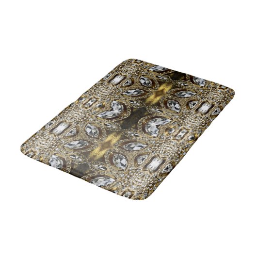 grijs zilvergoud en zwart decopatroon badmat (Gekanteld)