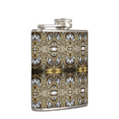 grijs zilvergoud en zwart decopatroon heupfles (Rechts)