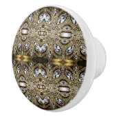 grijs zilvergoud en zwart decopatroon keramische knop (Rechts)