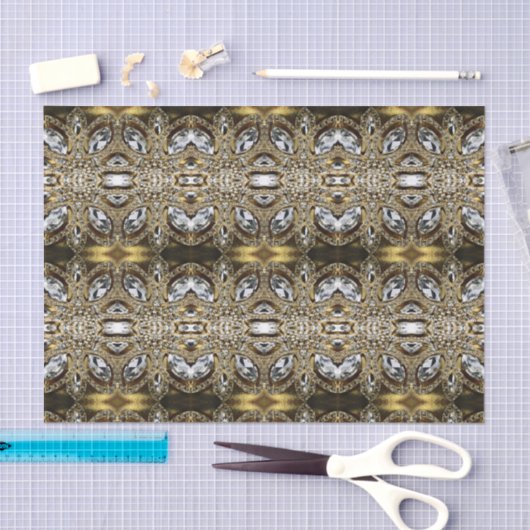 grijs zilvergoud en zwart decopatroon tissuepapier (Craft)