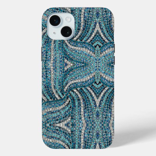 grijs zilverturquoise blauwgroen blauw bohemisch Case-Mate iPhone case (Achterkant)
