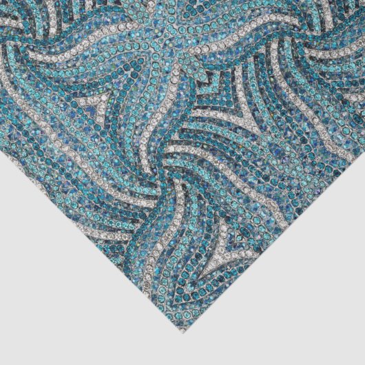 grijs zilverturquoise blauwgroen blauw bohemisch tissuepapier (Detail)