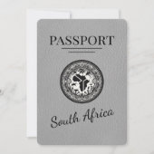 Grijs Zuid-Afrika paspoort Save The Date (Voorkant)