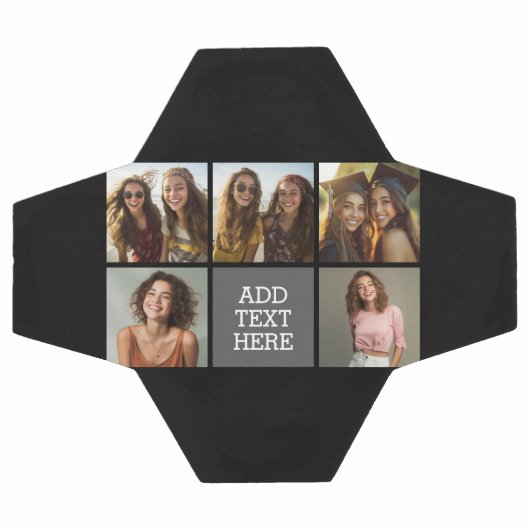 Grijs Zwart 5 Fotocollage met Tekst Voetbal (Enkel)