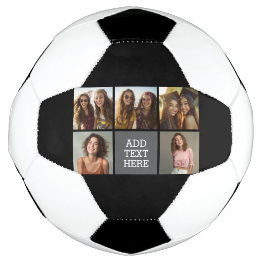 Grijs Zwart 5 Fotocollage met Tekst Voetbal (Voorkant)