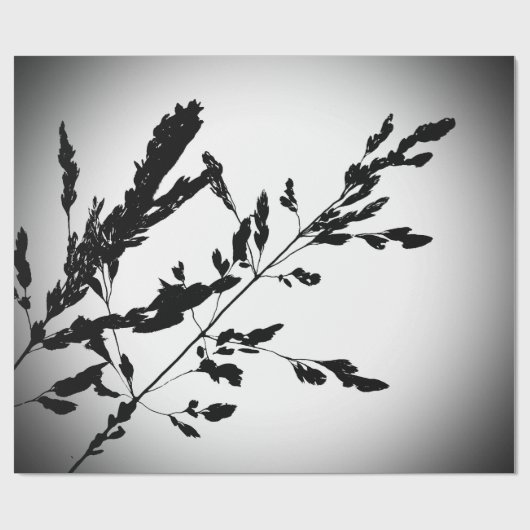 grijs, zwart, bloemig, design, abstract, bloem, ku cadeaupapier (Vlak)