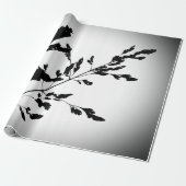 grijs, zwart, bloemig, design, abstract, bloem, ku cadeaupapier (Uitgerold)