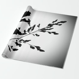 grijs, zwart, bloemig, design, abstract, bloem, ku cadeaupapier