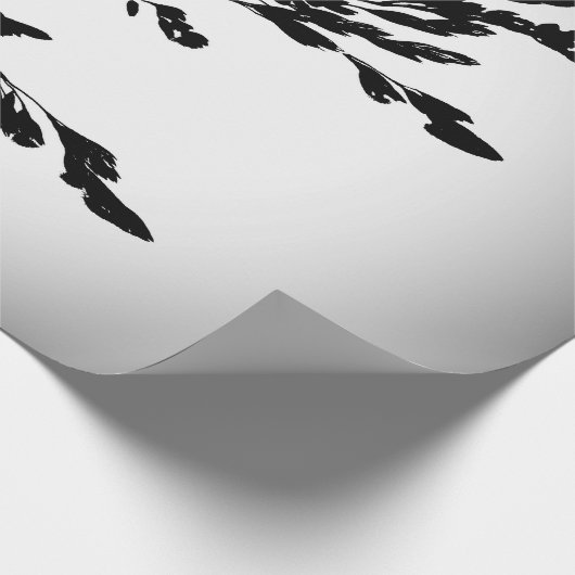 grijs, zwart, bloemig, design, abstract, bloem, ku cadeaupapier (Hoek)