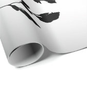 grijs, zwart, bloemig, design, abstract, bloem, ku cadeaupapier (Rol Hoek)