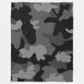 Grijs zwart camopatroon fleece deken (Voorkant)