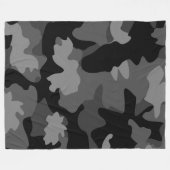Grijs zwart camopatroon fleece deken (Voorkant (Horizontaal))