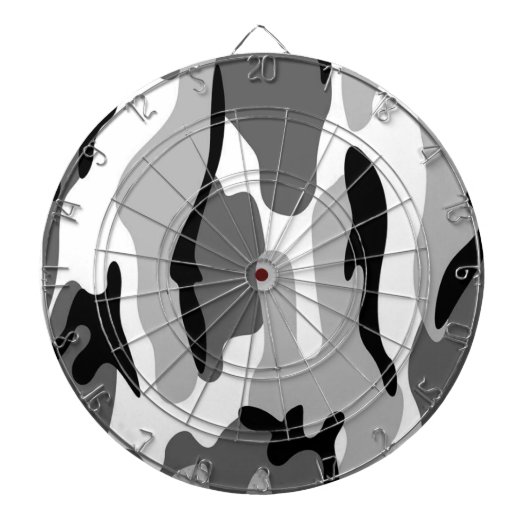 Grijs & Zwart Camouflage Dartbord (Voorkant)