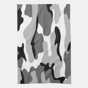 Grijs & Zwart Camouflage Keuken Handdoek