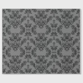 Grijs zwart  demaspatroon cadeaupapier (Vlak)