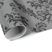 Grijs zwart  demaspatroon cadeaupapier (Rol Hoek)
