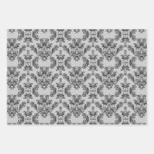 Grijs zwart  demaspatroon inpakpapier vel (Voorkant 3)