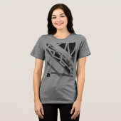 Grijs Zwart Diagonaal Vormen Abstracte Art MCM Loo Tri-Blend Shirt (Voorkant volledig)